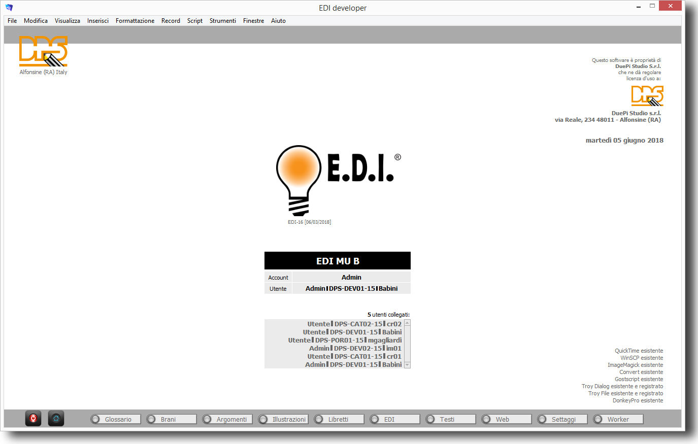 E.D.I. Software per la documentazione tecnica: Ambiente di lavoro EDI